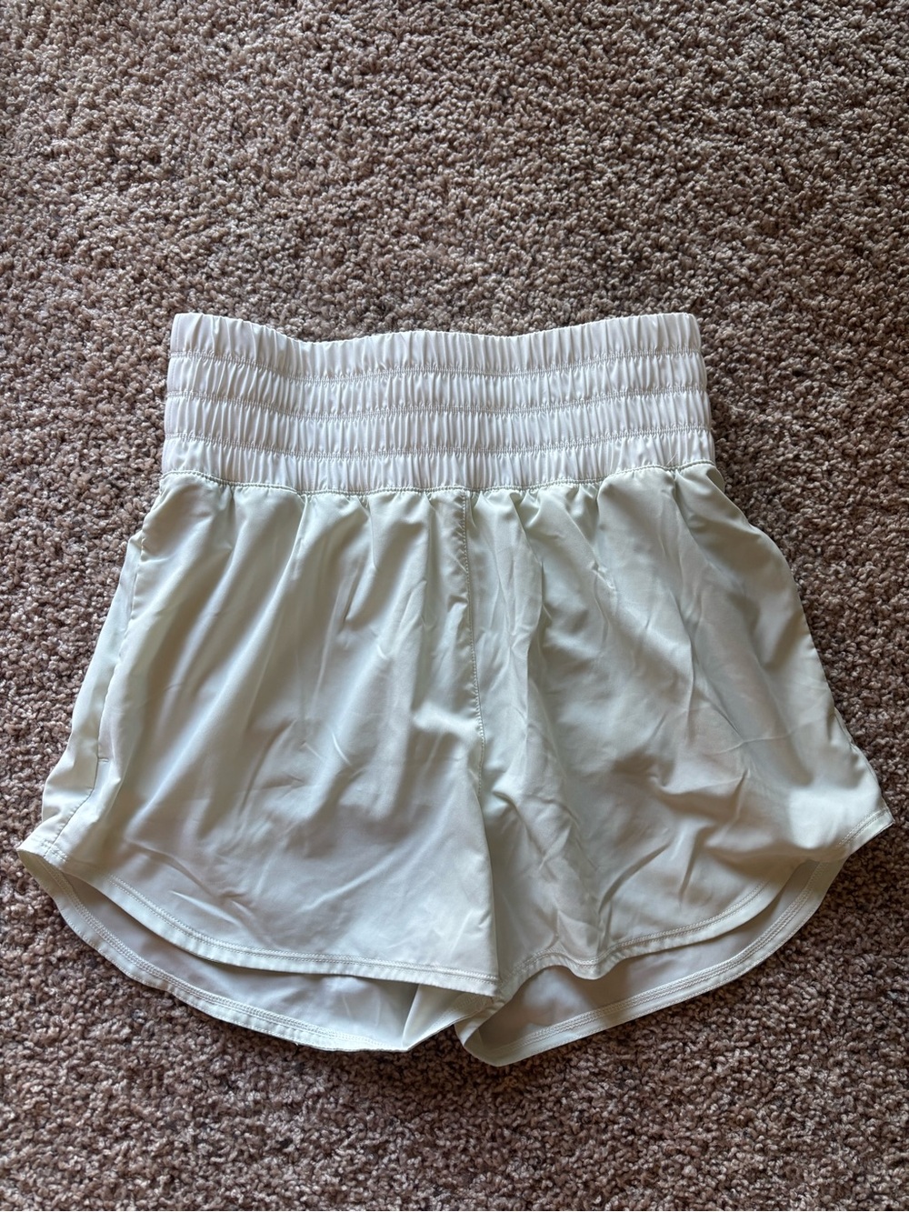 Nike Women's Cream High-Waist Athletic Shorts